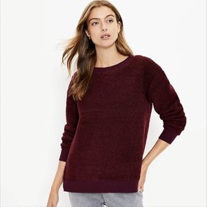 5️⃣for2️⃣0️⃣!! LOFT Sherpa Pullover Sweater Burgundy XSmall
